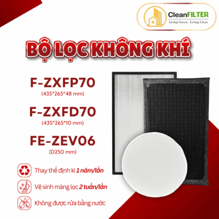 Màng lọc không khí Panasonic: F- VXG65, VXF65, VXE60, VXF70-N, VXG60,.. Màng lọc Hepa, màng lọc than