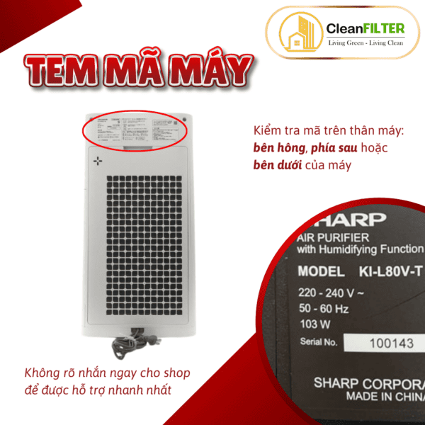 Màng lọc không khí Sharp: KI-L60V-W, KI-L80V-T. Màng lọc Hepa, màng lọc than - Hình ảnh 9