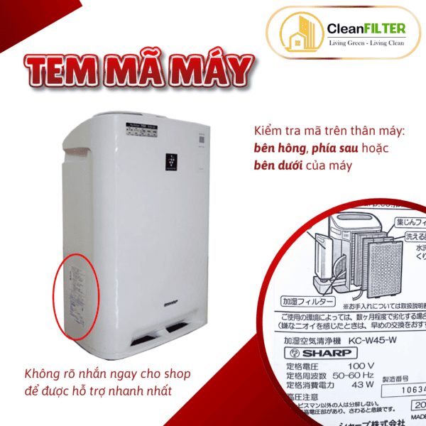 Màng lọc không khí Sharp: KC-W45, Y45, A40, Z40, Z45, B40, 40P1, B50, A50, C70, 500Y5, 50B,50E9,... - Hình ảnh 8