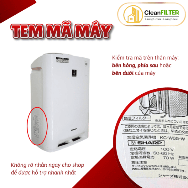 Màng lọc không khí Sharp: KC-Y65, C100, Z65, W65, A70, B70, Y70, KC-700Y, KC-65E, KC-650Y... - Hình ảnh 10