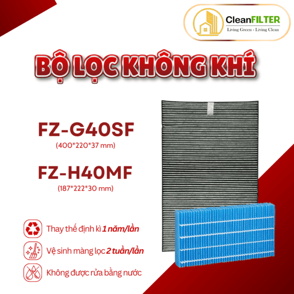 Màng lọc không khí thay thế Mã: FZ-G40SF, KI-HS40, LS40, JS40, NS40, LD50, ND50, PD50..màng lọc Hepa - Hình ảnh 2