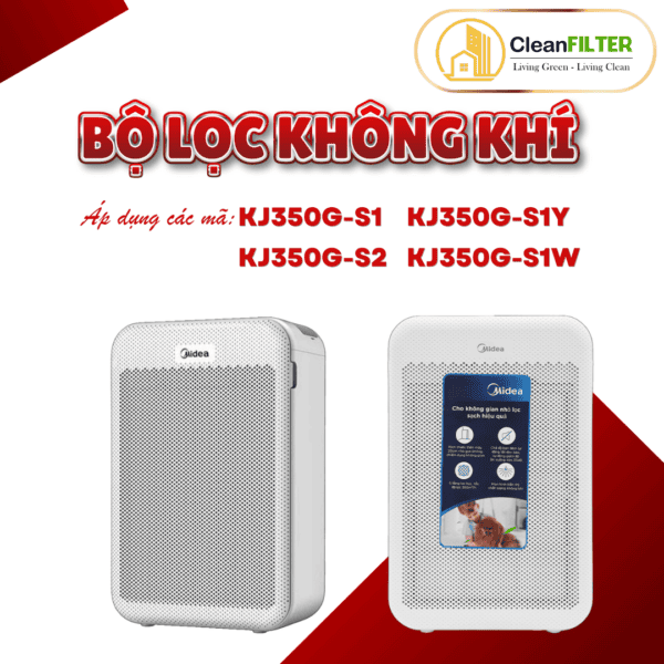 Màng lọc không khí MIDEA: FC-35S1, KJ350G-S1, MAP-350GS1,... màng lọc kết hợp HEPA và Than hoạt tính - Hình ảnh 2
