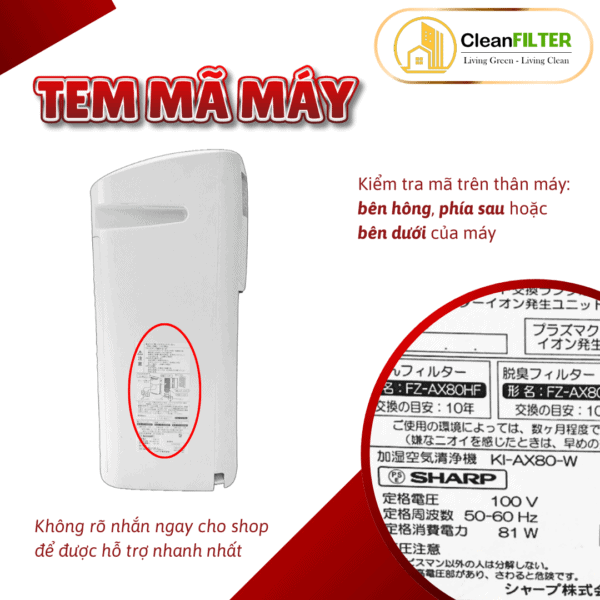 Màng lọc không khí thay thế Mã: FZ-W80HF, KC-BX85, KI-AX80, DX85, FP-J60E, J80EV, J80HFE, J80DFE,... - Hình ảnh 10