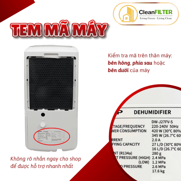 Màng lọc không khí thay thế Mã: FZ-J20HFE, DW-J27FV-S, Hút ẩm kèm lọc không khí, 2in1, màng lọc Hepa - Hình ảnh 8
