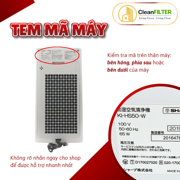 Màng lọc không khí thay thế Mã: FZ-D50HF, KI-GS50, JS50, HS50, LS50, S50E5, S50E6, S50E7,... - Hình ảnh 9