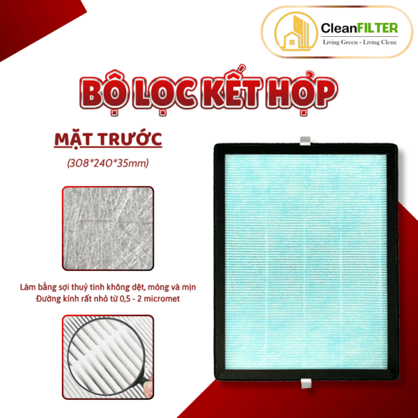 Màng lọc không khí MIDEA: KJ20FE, MAP-210GC46, MAP-200GD41,..màng lọc kết hợp HEPA và Than hoạt tính - Hình ảnh 6