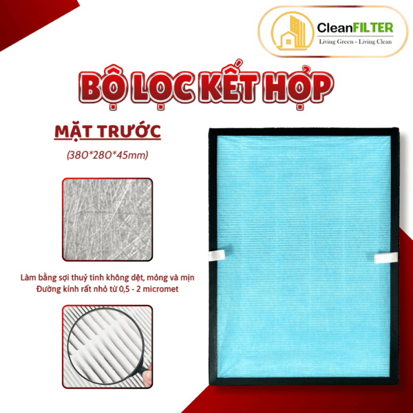 Màng lọc không khí MIDEA: FC-35S1, KJ350G-S1, MAP-350GS1,... màng lọc kết hợp HEPA và Than hoạt tính - Hình ảnh 6