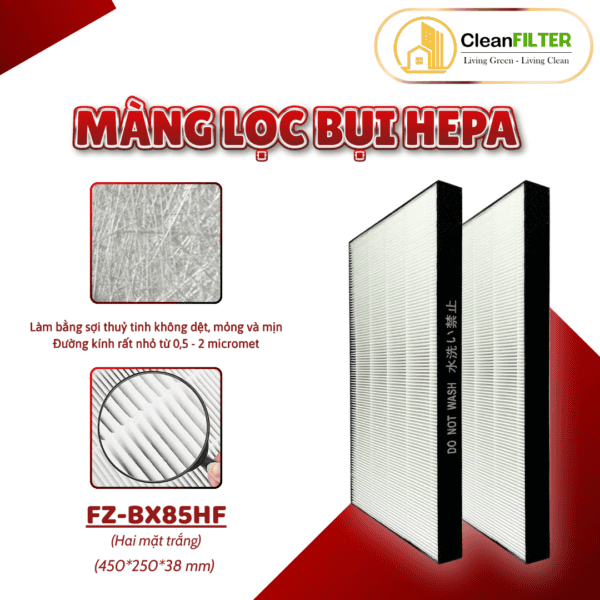 Màng lọc không khí thay thế Mã: FZ-W80HF, KC-BX85, KI-AX80, DX85, FP-J60E, J80EV, J80HFE, J80DFE,... - Hình ảnh 8