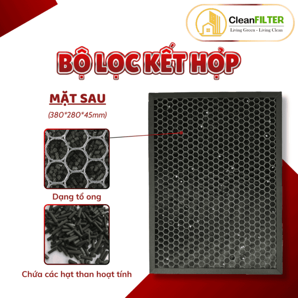 Màng lọc không khí MIDEA: FC-35S1, KJ350G-S1, MAP-350GS1,... màng lọc kết hợp HEPA và Than hoạt tính - Hình ảnh 5