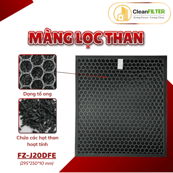 Màng lọc không khí thay thế Mã: FZ-J20HFE, DW-J27FV-S, Hút ẩm kèm lọc không khí, 2in1, màng lọc Hepa - Hình ảnh 5