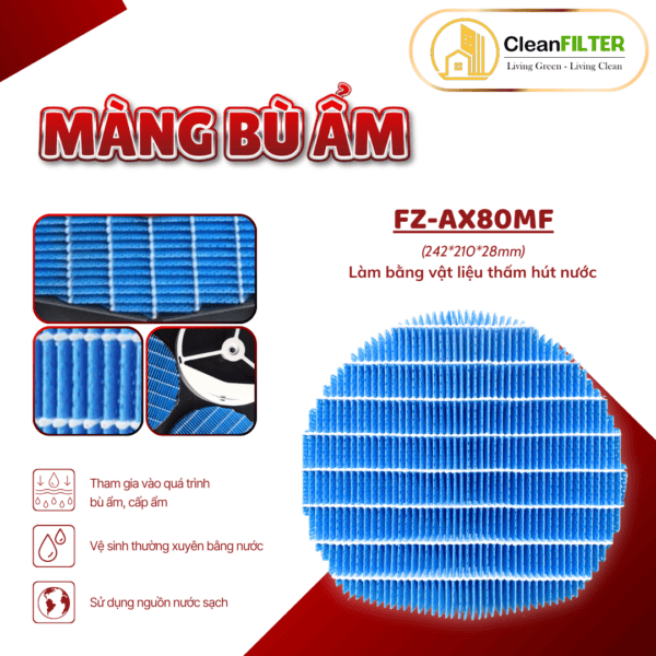 Màng lọc không khí thay thế Mã: FZ-W80HF, KC-BX85, KI-AX80, DX85, FP-J60E, J80EV, J80HFE, J80DFE,... - Hình ảnh 6