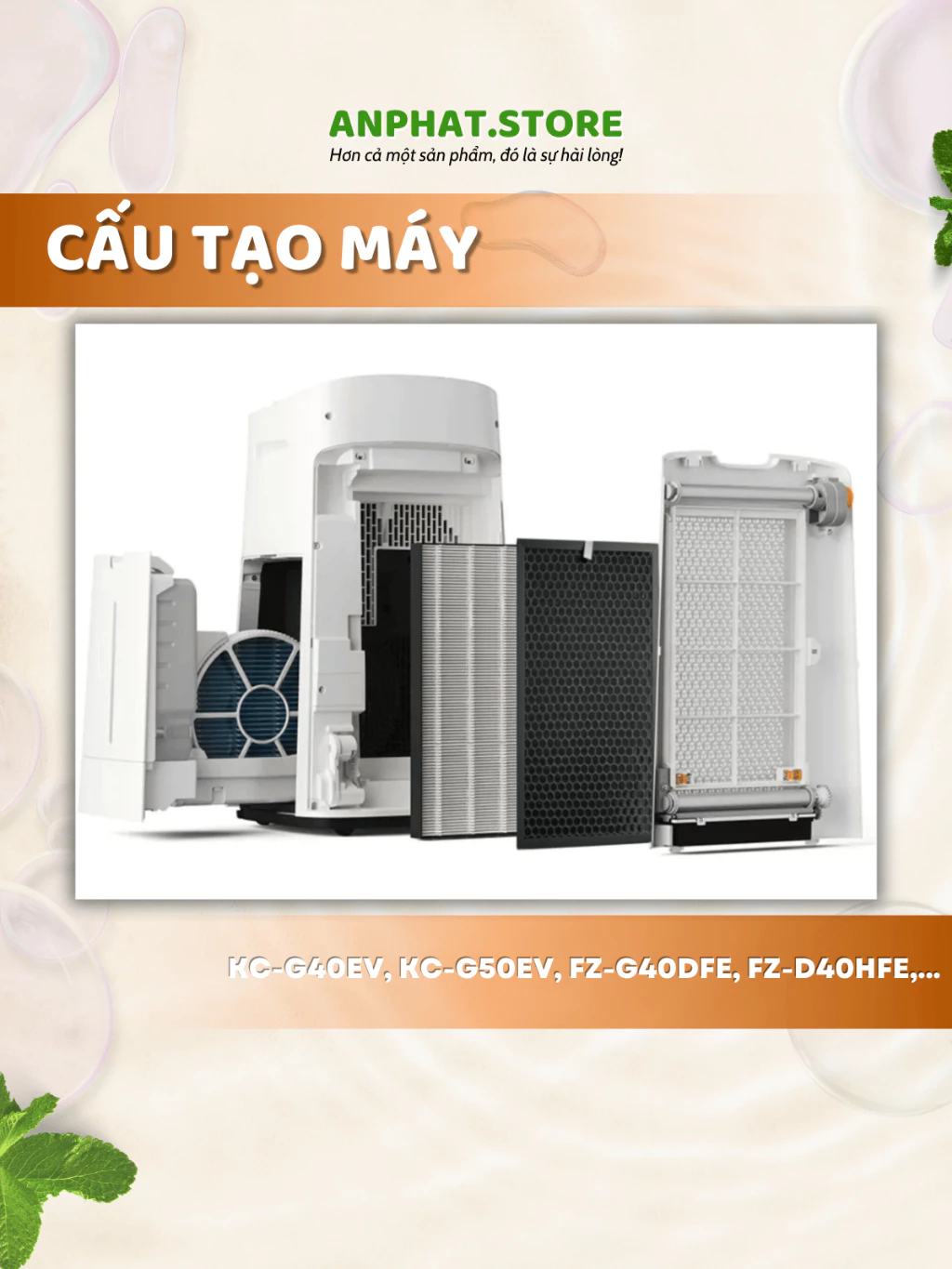 Màng lọc không khí FZ-G40HFE, KC-G40EV, KC-G50EV, FZ-G40DFE, FZ-D40HFE, 2 Màng lọc không khí FZ-G40HFE, KC-G40EV, KC-G50EV, FZ-G40DFE, FZ-D40HFE, - Hình ảnh 2