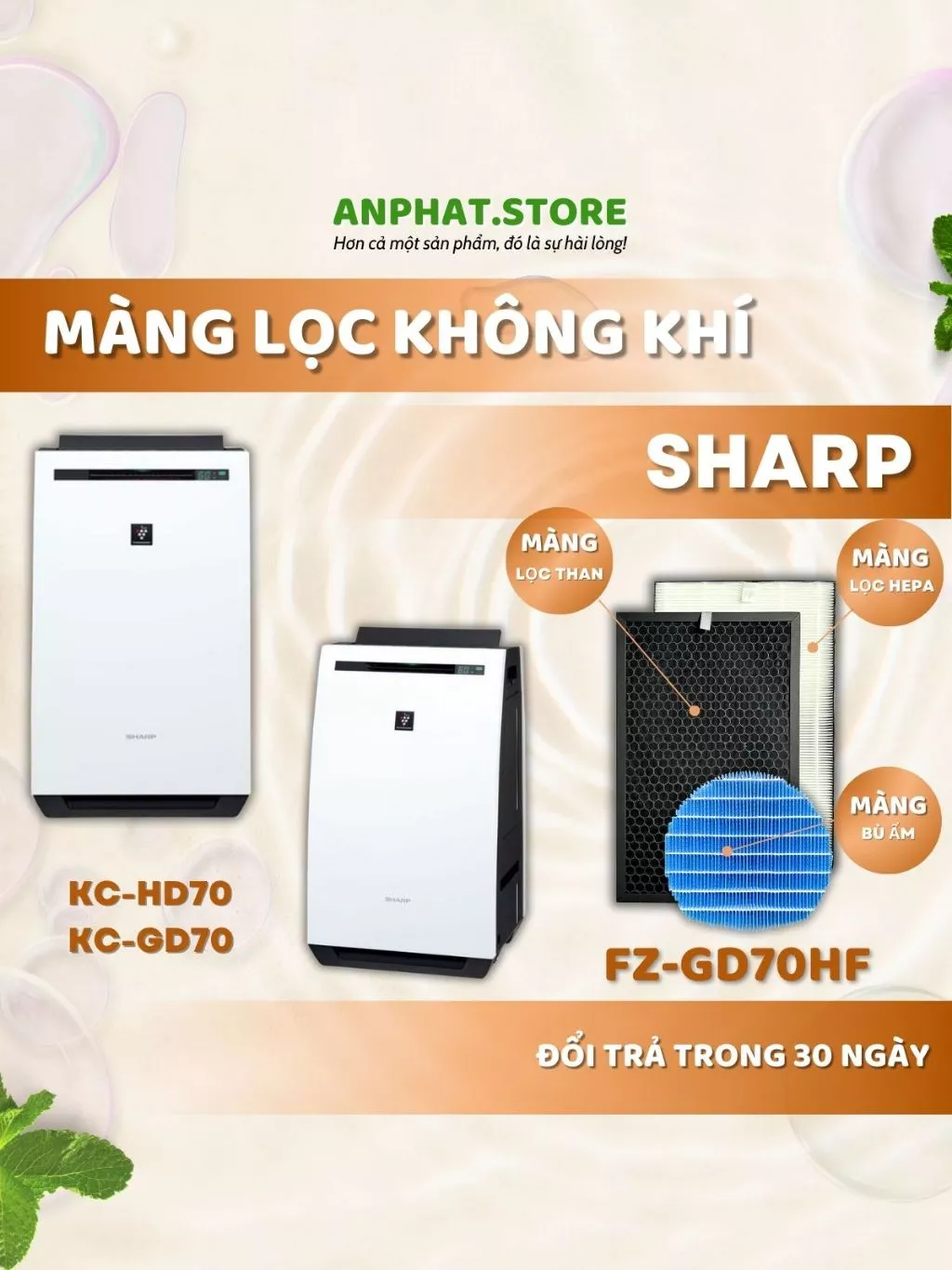 Màng lọc không kh: FZ-GD70HF, KC-HD70, KC-GD70 1 Màng lọc không kh: FZ-GD70HF, KC-HD70, KC-GD70