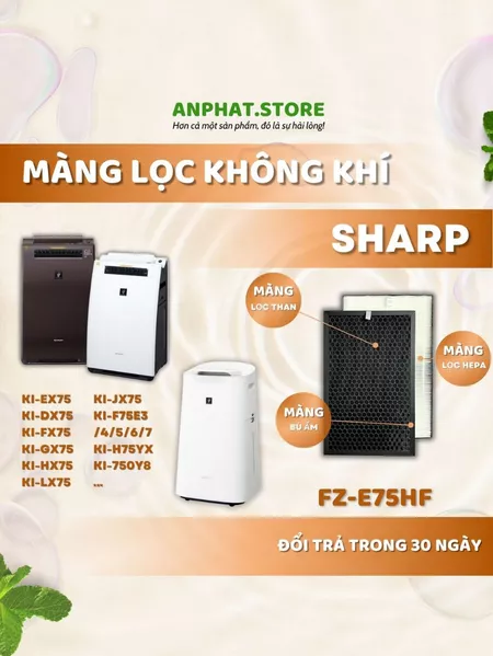 Màng lọc không khí Mã: FZ-E75HF, KI-EX75, DX75, FX75, GX75, LX75, Màng lọc bụi Hepa 1 Màng lọc không khí Mã: FZ-E75HF, KI-EX75, DX75, FX75, GX75, LX75, Màng lọc bụi Hepa