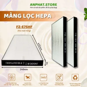 Màng lọc không khí Mã: FZ-E75HF, KI-EX75, DX75, FX75, GX75, LX75, Màng lọc bụi Hepa 10 vn 11134207 7ras8 m22969rpp6sb75