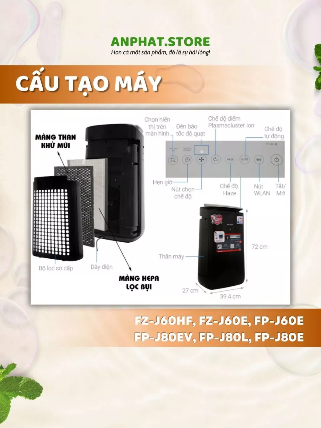 Màng lọc không khí : FZ-J80HFE, FP-J60E, FZ-J60E, FZ-J60HF, FP-J80L, FP-J80E, FP-J80EV 3 Màng lọc không khí : FZ-J80HFE, FP-J60E, FZ-J60E, FZ-J60HF, FP-J80L, FP-J80E, FP-J80EV - Hình ảnh 3