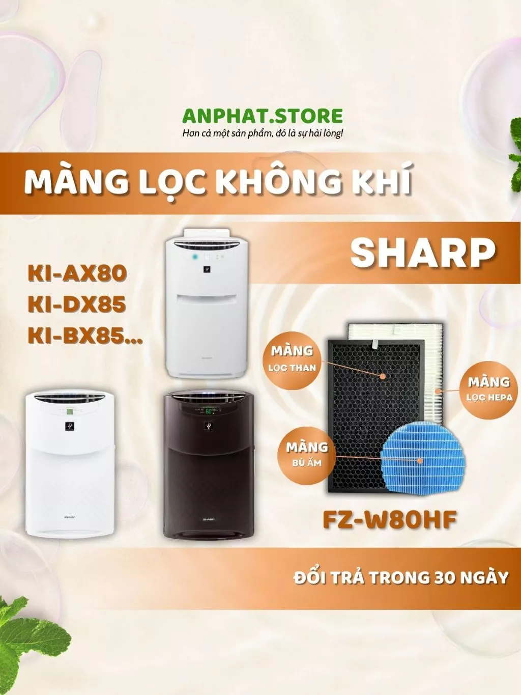 Màng lọc không khí FZ-Y30SF, KC-30T1,T2,T3,T4; 30K1, 30K2, Y30, 35N1, 35C1, FU-E51, 1 Màng lọc không khí FZ-Y30SF, KC-30T1,T2,T3,T4; 30K1, 30K2, Y30, 35N1, 35C1, FU-E51,