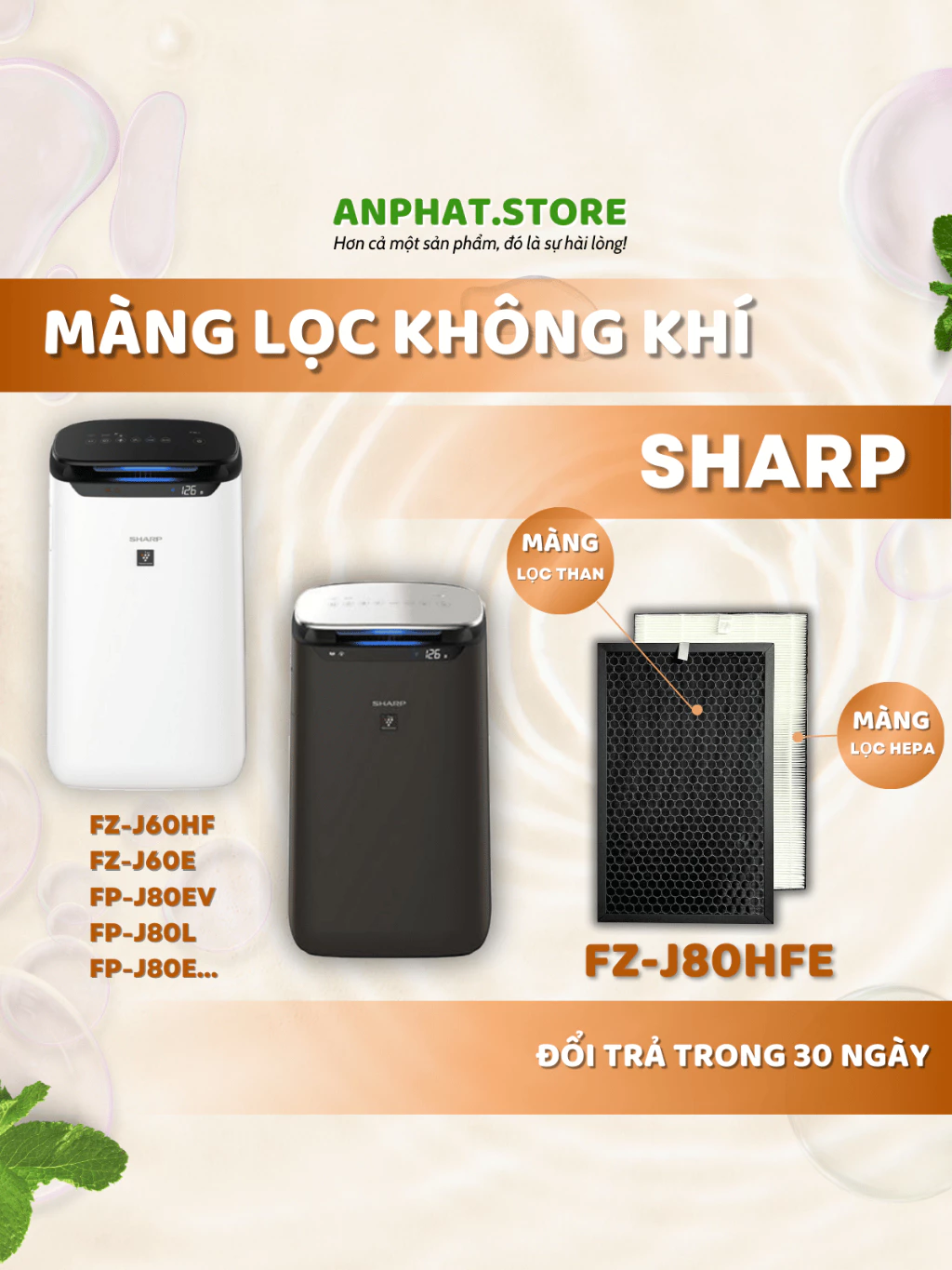Màng lọc không khí : FZ-J80HFE, FP-J60E, FZ-J60E, FZ-J60HF, FP-J80L, FP-J80E, FP-J80EV 1 Màng lọc không khí : FZ-J80HFE, FP-J60E, FZ-J60E, FZ-J60HF, FP-J80L, FP-J80E, FP-J80EV