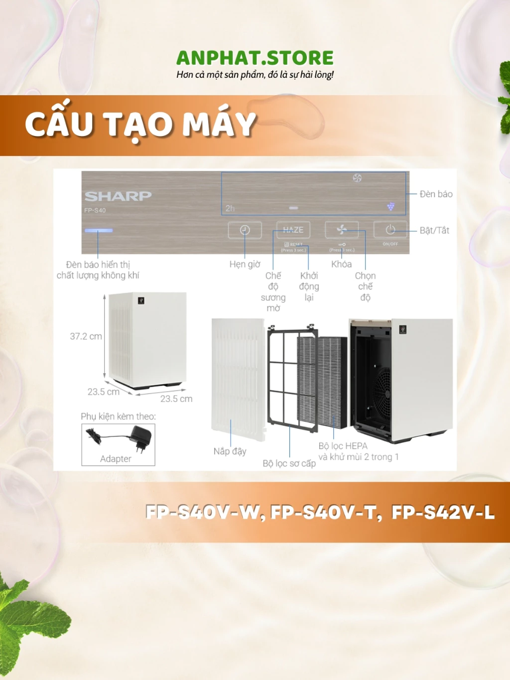 Màng lọc không khí FP-S40V-W, FP-S40V-T, FP-S42V-L 3 Màng lọc không khí FP-S40V-W, FP-S40V-T, FP-S42V-L - Hình ảnh 3