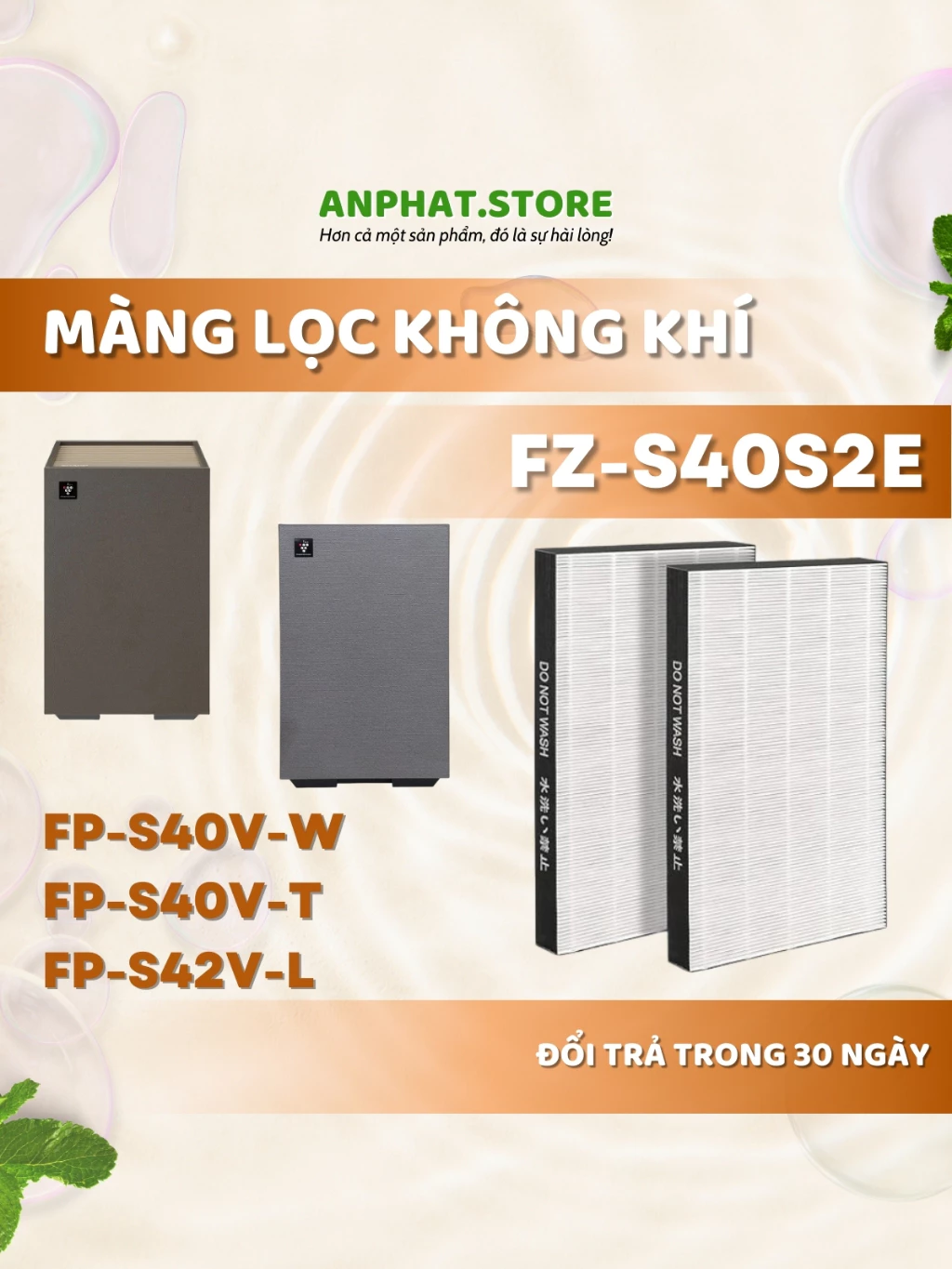Màng lọc không khí FP-S40V-W, FP-S40V-T, FP-S42V-L 1 Màng lọc không khí FP-S40V-W, FP-S40V-T, FP-S42V-L