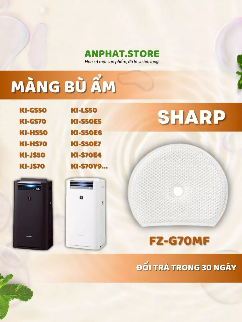 (LOẠI 1) Màng Bù Ẩm SHARP: KI-GS50, GS70, HS50, HS70, JS50, JS70, LS50, S50E5, S50E6,... 1 (LOẠI 1) Màng Bù Ẩm SHARP: KI-GS50, GS70, HS50, HS70, JS50, JS70, LS50, S50E5, S50E6,...