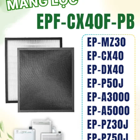 Màng Lọc Không Khí Hitachi Mã EPF-CX40F-PB, EP-A5000,... Size: 350x300x20mm Lọc Bụi Mịn, Khử Mùi