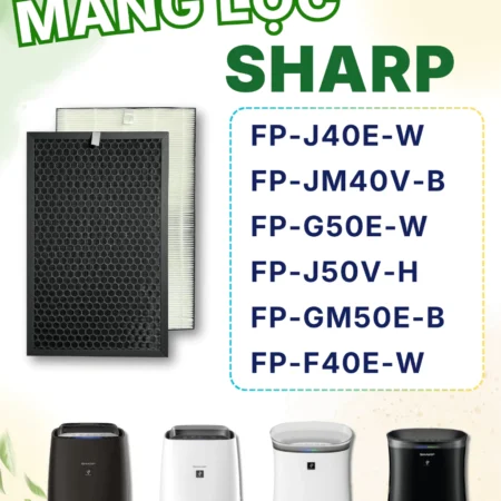 Màng Lọc Không Khí Sharp : FZ-F50HFE, FP-J40E, JM40V, G50E, J50V, GM50E, F40E,. Màng Bắt Muỗi