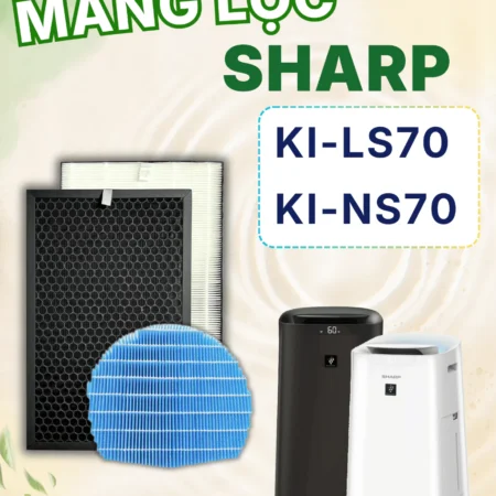 Màng Lọc Không Khí Thay Thế Sharp Mã: FZ-D70HF, KI-LS70,. Màng Lọc Hepa, Màng Lọc Than Hoạt Tính
