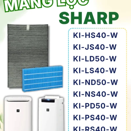 Màng Lọc Không Khí Sharp :  FZ-G40SF, KI-HS40, LS40, JS40, NS40, LD50, ND50, PD50 Màng Lọc Tích Hợp