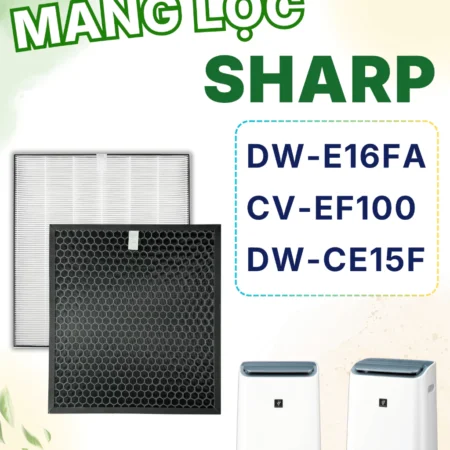 Màng Lọc Không Khí Sharp: DW-CE15F, CV-DF100, DW-E16FA-W,... Màng Lọc Hepa, Màng Lọc Than Hoạt Tính