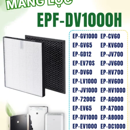 Màng Lọc Không Khí Hitachi Mã EPF-DV1000H, EPF-DV1000D Size: 412x350x31mm, 412x350x10mm, Lọc Bụi Mịn