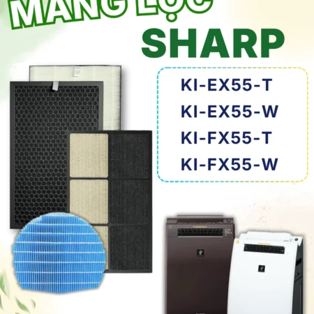 Màng Lọc Không Khí Sharp : FZ-E55HF, KI-EX55, KI-DX55, KI-FX55, KI-GX55,... Màng Lọc Bụi Hepa