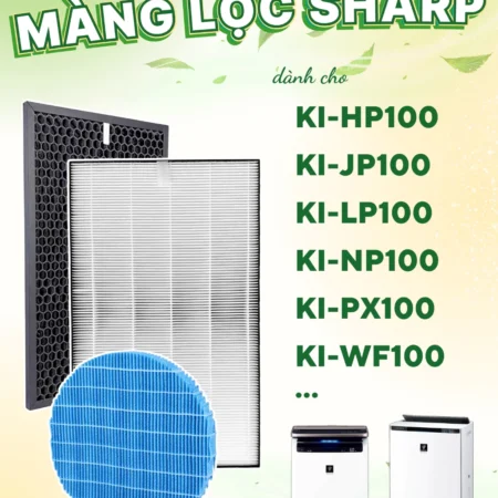 Màng Lọc Không Khí Thay Thế Sharp Mã : KI-HP100, JP100, LP100, NP100, PX100, RX100, SX100,.. Lọc Bụi Khử Mùi