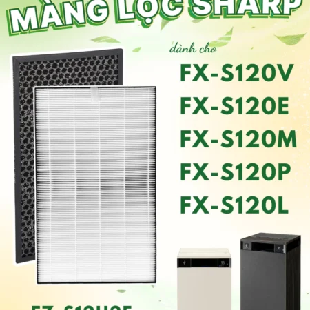 Màng Lọc Không Khí Sharp Mã FZ-S12H2E, FX-S120V/E/M/P/L Size: 435*235*35mm, Màng Lọc HEPA & Than Hoạt Tính