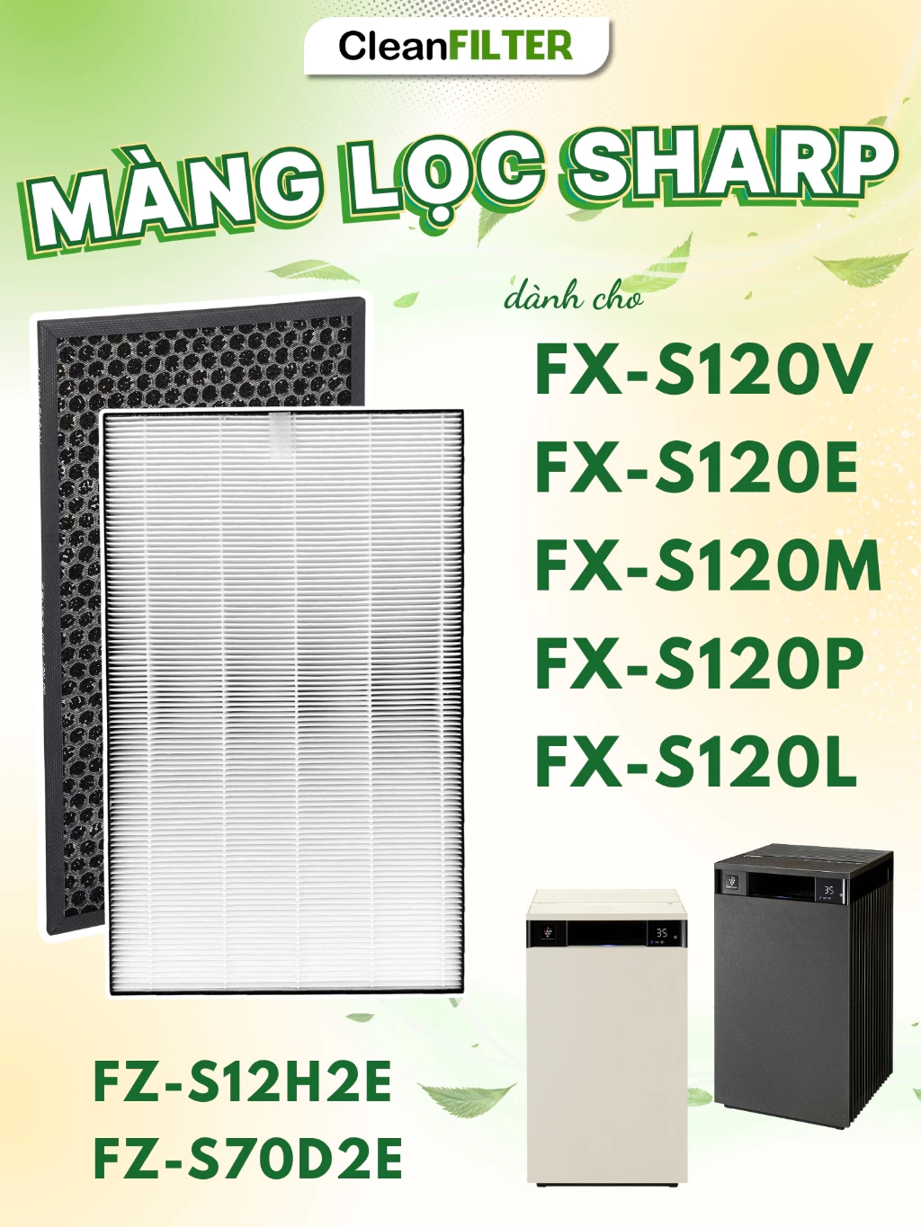 Màng Lọc Không Khí Sharp Mã FZ-S12H2E, FX-S120V/E/M/P/L Size: 435*235*35mm, Màng Lọc HEPA & Than Hoạt Tính 1 Màng Lọc Không Khí Sharp Mã FZ-S12H2E, FX-S120V/E/M/P/L Size: 435*235*35mm, Màng Lọc HEPA & Than Hoạt Tính