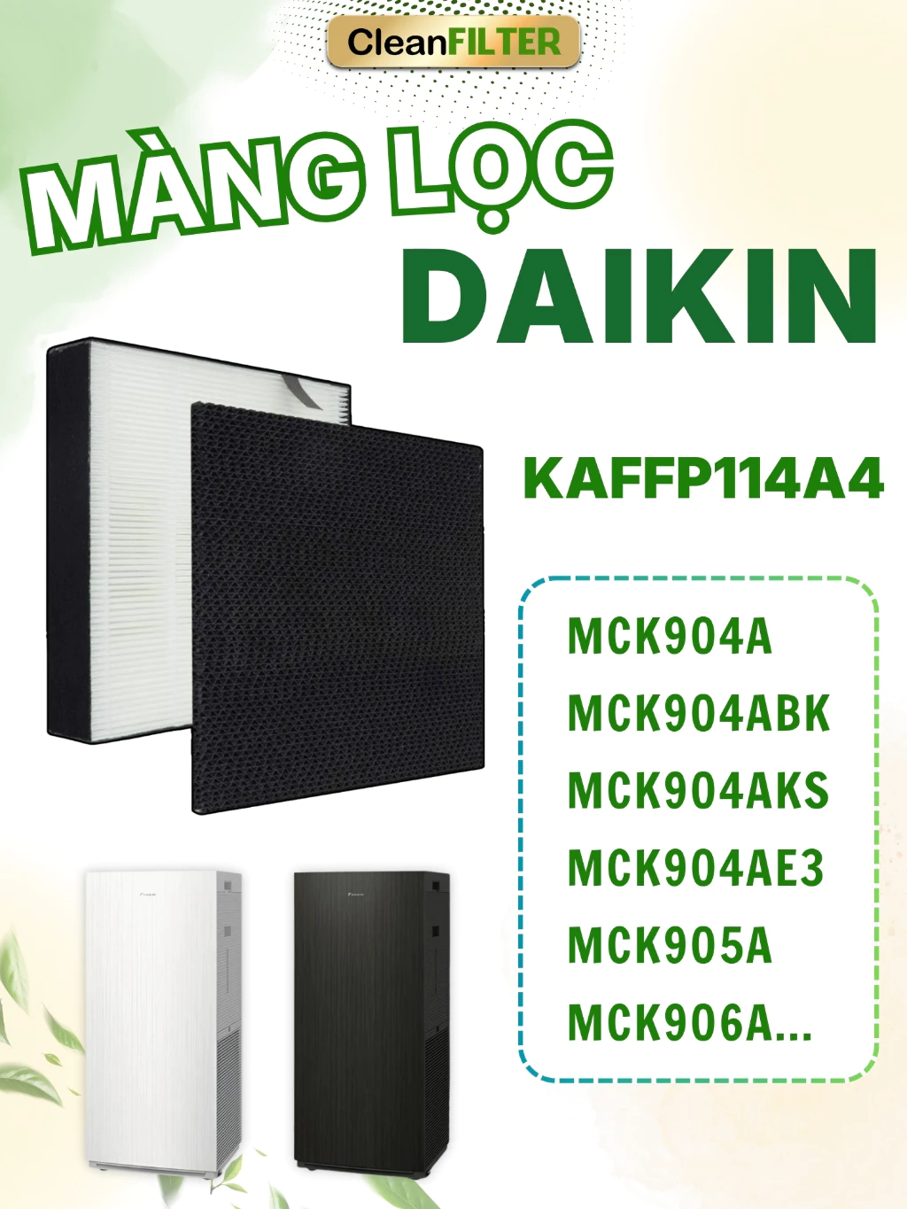 Màng Lọc Daikin Mã KAFP114A4 Thay Thể Máy MCK904AE3, MCK904AKS, MCK904ABK, MCK904A, MCK905A, MCK906A,... 1 Màng Lọc Daikin Mã KAFP114A4 Thay Thể Máy MCK904AE3, MCK904AKS, MCK904ABK, MCK904A, MCK905A, MCK906A,...
